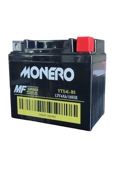 monero 12V 4Ah MOTOSİKLET AKÜSÜ (113*70*85mm) (YTX4L)