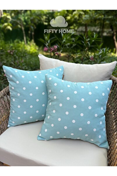 Fifty Home 2 Pieces of Kirlent Case 43X43 cm Digital Printing Summer-Themed G...