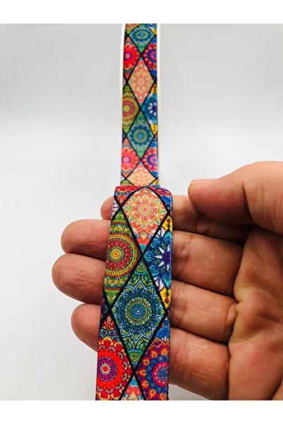 DUCK HOBY 5 Metre Desenli Kadife Kurdele 25 mm, Keten, Saten, Kadife, ohça, S...