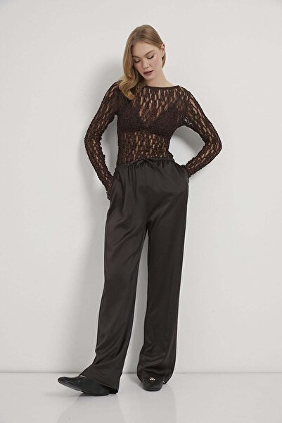 Arma Life Armalife 5014 Satin Women's Pants with Belt Tie Detail
