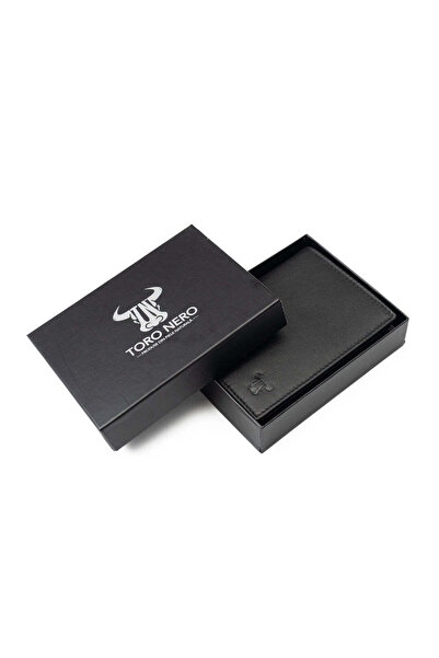 TORO NERO Portofel bărbătesc din piele naturală, negru Veres, protecție RFID
