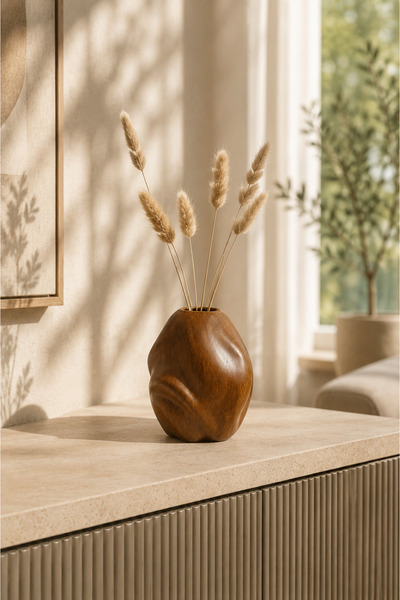 Typoniq Attitude Included Forma Muse Wood Look Organic Formed Decorative Cera...