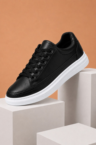 MY GROSS SHOES Siyah Günlük Hafif taban Ortopedik Garantili Spor Ayakkabı Sne...