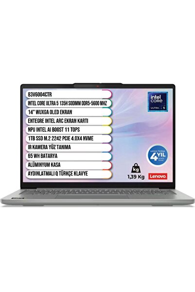 LENOVO IdeaPad Slim 5 14IMH10 Intel Core Ultra 5 135H 16 GB 1 TB SSD FreeDos ...