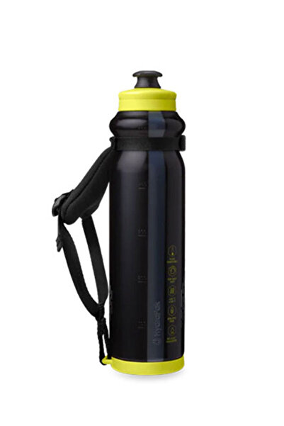 Hydrapak Tempo Pro 525ml Water Bottle (Black), Ergonomic Squeeze Bottle with Adjustable Wrist Strap, Padded Grip, High-Flow Leakproof Nozzle, Fuel Gauge Window for Biking, Hiking & Outdoor Use