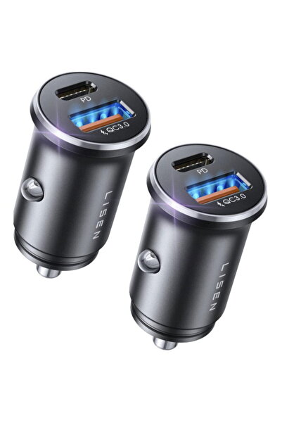 LISEN YL0223080037, USB + USB-C, PD36W, QC3.0, set 2 bucăți, negru