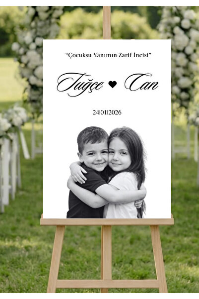 Hobi Sepeti Kişiye Özel Çocukluk Fotoğraflı Kanvas Karşılama Panosu 50x70 cm ...
