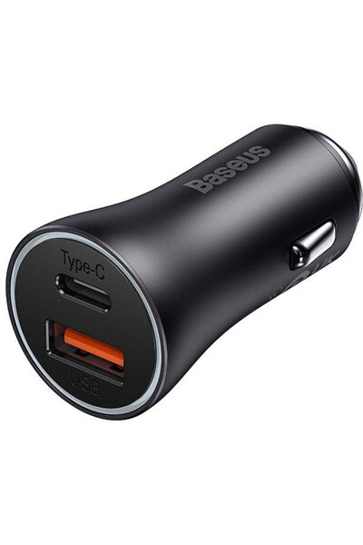 Baseus Golden Contactor Max USB + USB tip C 60 W încărcare rapidă, Gri închis