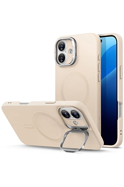 ESR Husa pentru iPhone 16 Plus - Cloud Soft HaloLock Kickstand - Light Tan