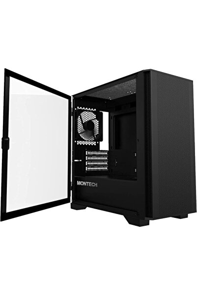 MONTECH Carcasa AIR 100 Lite, Fara sursa, tempered glass, Negru