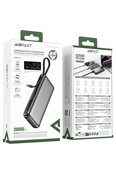 Acefast KF2349131, 20000 mAh, 130 W, Negru