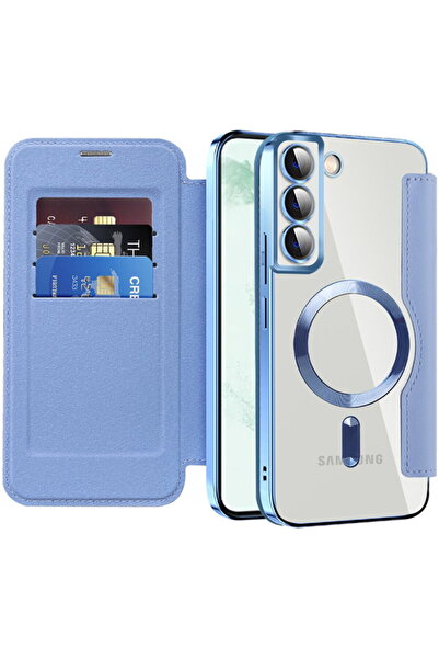 Techsuit Калъф за Samsung Galaxy S22 Plus 5G - SmartMag Book Case - Светлосин