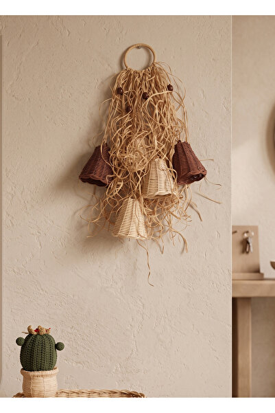 Maison Avf Bohemian Rattan Raffia - Bell Door Ornament and Wind Rose