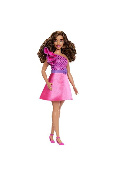 Barbie Payetli Pembe Elbiseli Büyüleyici Parti Bebeği HRH22