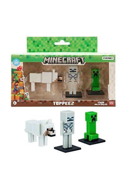 MINECRAFT 3D Toppeez Figür ve Kalem Başlığı 3’lü Paket PMI/MC2020 - Steve – S...