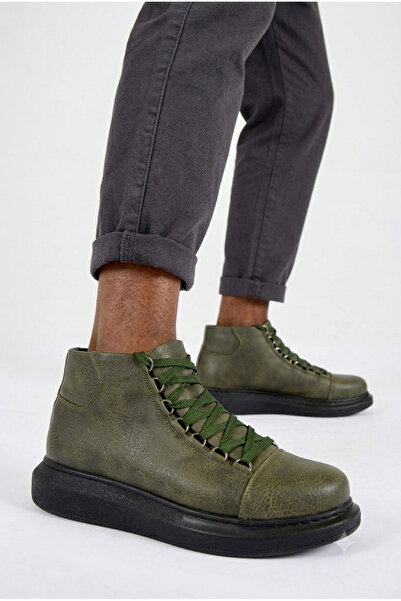 Zerenyus Ανδρικές μπότες Roma 258 Premium Quality Lace-Up Χακί Μαύρο