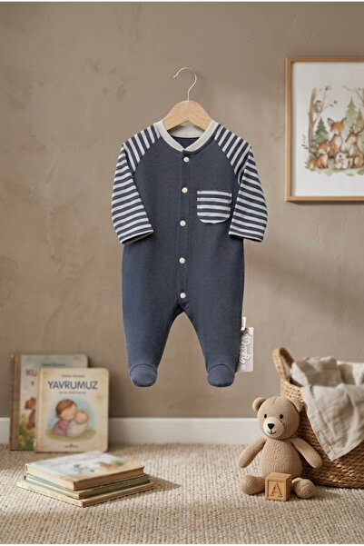 meyastore 0/6 Months Men's Jumpsuit with Pockets and Stripes