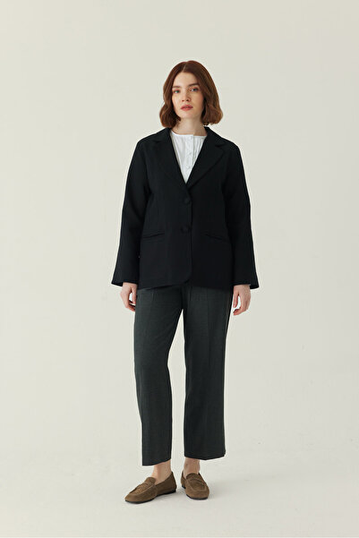 ZÜLAYS Tensel Blazer Ceket Siyah
