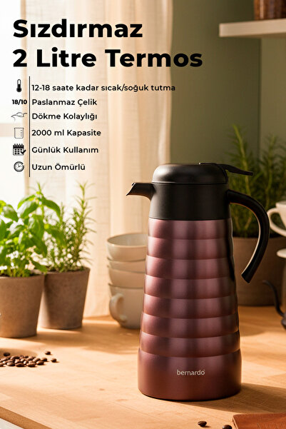 Bernardo Nora Stainless Steel Thermos Rose 2 Liter