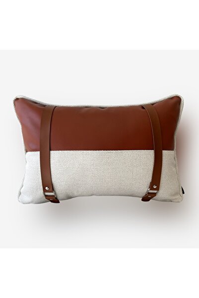 Lidoma Home "Charm" Deri Kemer Detaylı Kırlent Kılıfı - 30x50