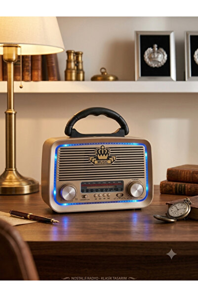 SUPER JVS 301 Eskitme Nostalji Tasarımlı Bluetoothlu Nostalji Radyo Fm-Sd Kart-Aux Garantili En Sağlam