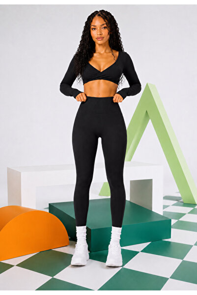REAL DREAM Women's Corset Leggings Extra High Waist Gathering Fit - Black