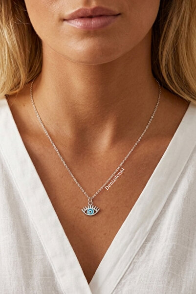 DENİZDENAL Silver Eye Necklace
