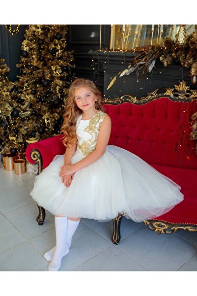 Lindissima Lace Embroidered Tail Gown for Girls' Evening Dress, 5-14 Years Ol...