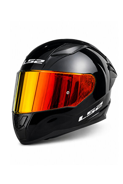LS2 Rapıd 2 Race Parlak Siyah Kapalı Motosiklet Kaskı (1 Renkli + 1 Şeffaf Vi...