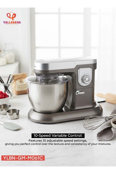 Yallabena Multifunctional Vertical Mixer with Dough Kneading and Meat Grindin...