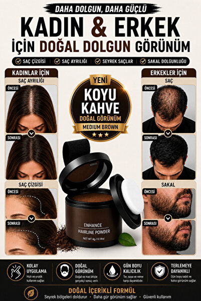 DERMAES beauty Yeni Nesil Saç Dolgunlaştırıcı Pudra Seyrek Sakal Saçlar için ...