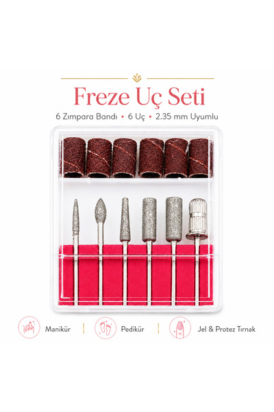 Beauty Box 12 Parça Kaliteli Tırnak Törpü Makinesi Uç Seti Nail Drill Manikür...