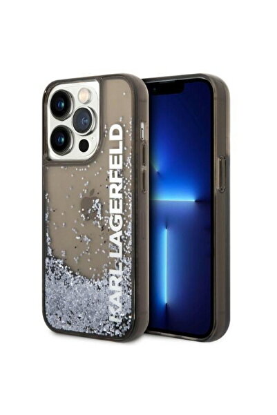 Karl Lagerfeld Husa telefon pentru iPhone 14 Pro, Translucent Liquid Glitter,...
