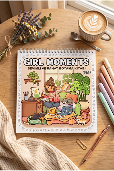 M&H Coloring Girl Moments Vol 1 - 21x21 cm Boyama Kitabı, Çocuk ve Yetişkinle...