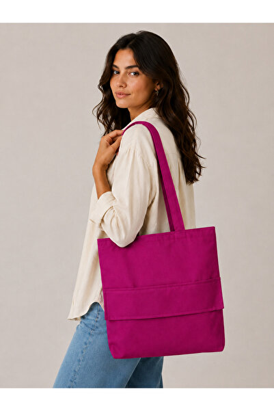 dekado Women's Purple Zippered Hand and Shoulder Bag Fabric Tote Bag Special ...