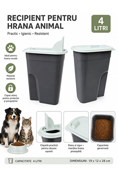 Rothoplast Recipient Rotho pentru Hrană Animale – 4,1 L