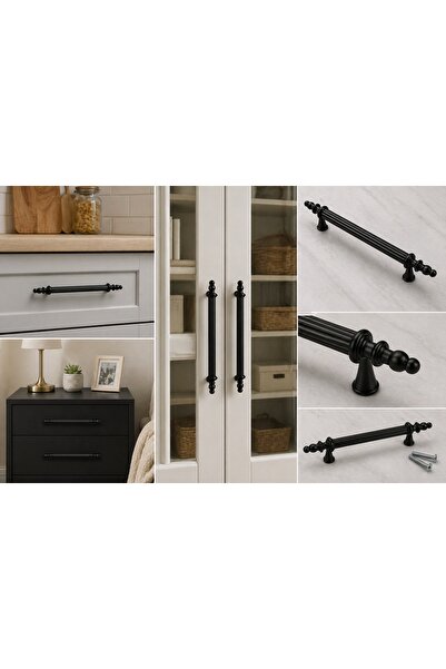 HİLAL AKS Kumru 128 Mm Mat Siyah Çekmece Dolap Mobilya Kulpu Metal Urun