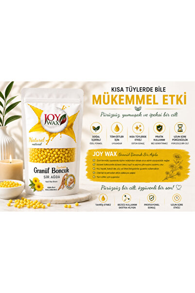 JOYWAX Kalıp Ağda,konserve Ağda Ve Granül Ağda Isıtıcı Kazan Ve Naturel Boncuk Soyulabilir Sir Ağda250 Gr*4