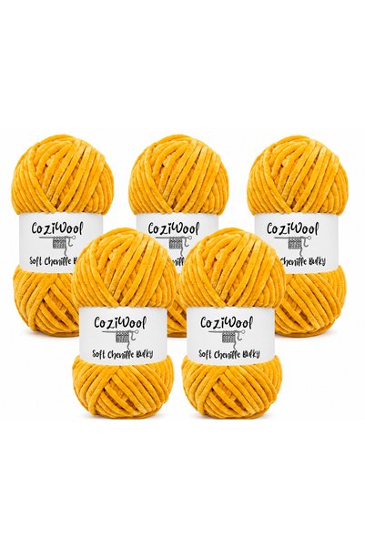 Coziwool Kadife El Örgü İpliği Soft Chenille Bulky 5'li paket, 5X100 Gr. 120 ...