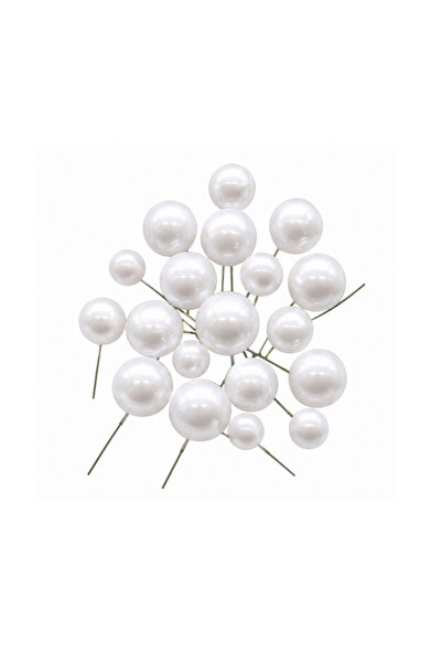 Mirific Party Set de 20 de bile decorative necomestibile pentru tort, albe, P...