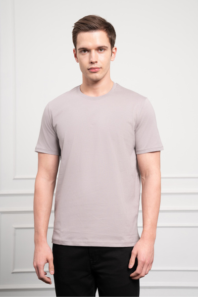 Morven Férfi VILÁGSZÜRKE Basic Crew Neck Dynamic Fit pamut póló