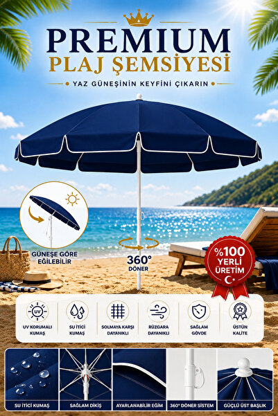 Layrol Plaj Şemsiyesi Eğrilebilir 200 Cm (BAHÇE BALKON DENİZ PLAJ ŞEMSİYESİ)