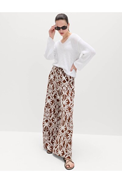 Marks & Spencer Desenli Geniş Paça Pantolon
