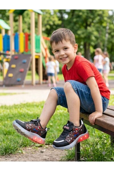 ersa spor Spider Men Fi̇gürlü Işikli Cirtli/lasti̇kli̇ Erkek Bebe Spor Ayakka...