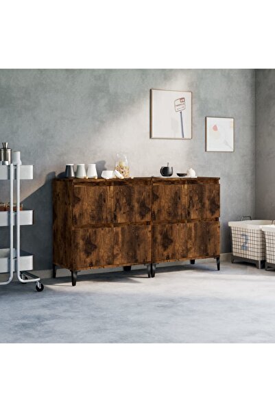 Concept Servante, 2 buc, stejar afumat, 60x30x75 cm, lemn prelucrat