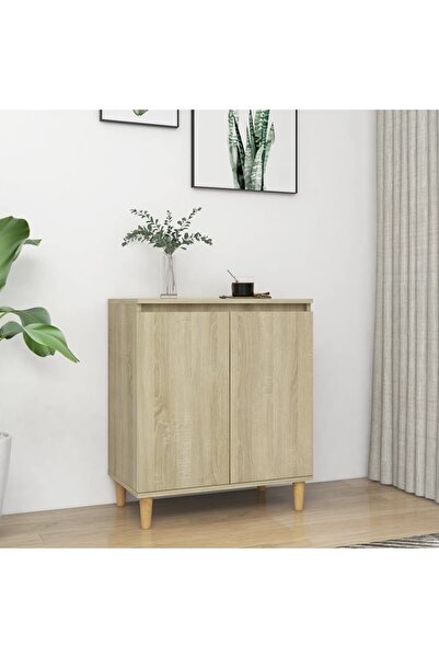 Concept Servantă picioare din lemn masiv stejar sonoma 60x35x70 cm PAL