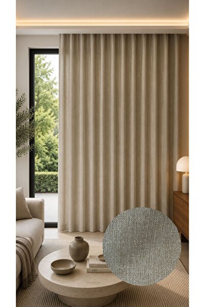 CASA NATURALE Fon Perde Linen Look Green (36) Colorful