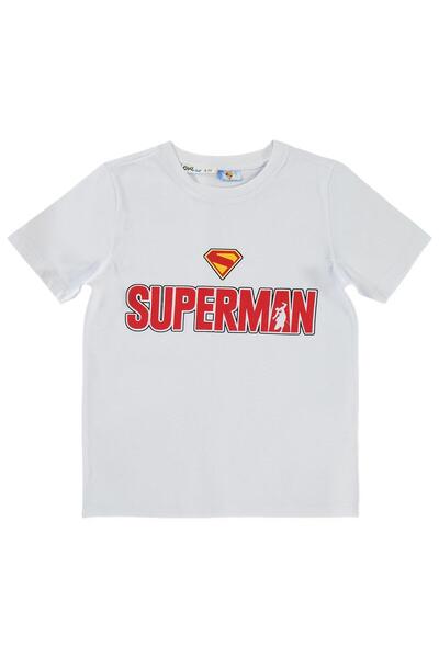 Superman Tricou Superman cu imprimeu pentru copii 6-9 ani - Alb