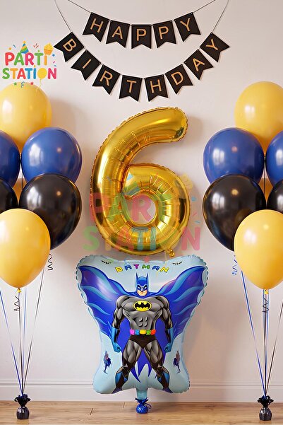 Parti Station Batman 6 Year Old Balloon Set Batman Concept Birthday Balloon Set