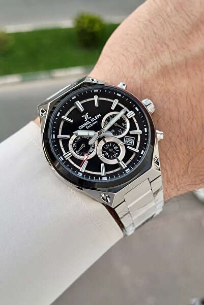 Daniel Klein Men's Wristwatch with Black Dial, Gray Strap, 43 Mm, Same as in ...